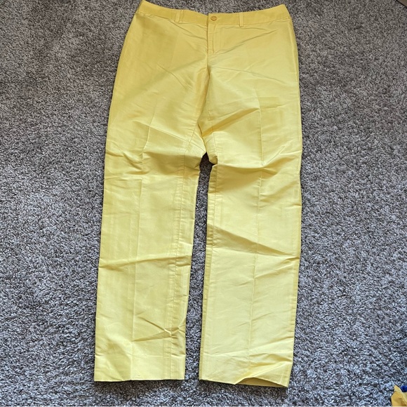 Ralph Lauren Purple Label Silk Pants Womens 6 Yellow Old Money Luxury Zip Dress